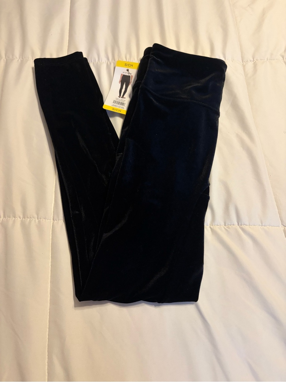 Black Velvet Leggings - High Waist Comfort